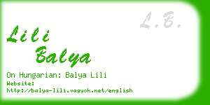 lili balya business card